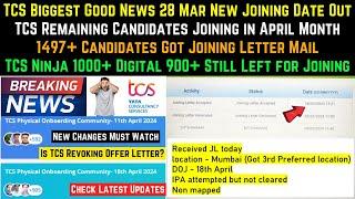 TCS Remaining Ninja Digital candidates Onboarding Joining Started | TCS New Joining 11th, 18th April