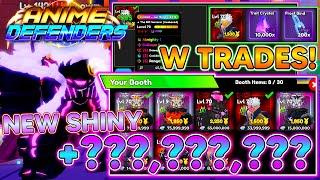 ANIME DEFENDERS W TRADES! I FINALLY GOT THIS ALMIGHTY SHINY UNIT! Easy Gem Profit In Anime Defenders