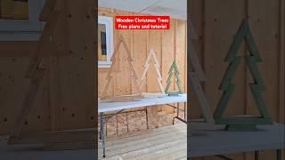 Free Plans & build tutorial - Wooden Christmas Trees #christmasdecor #woodworking #diyprojects #DIY