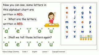 Grade 1 English Vowels