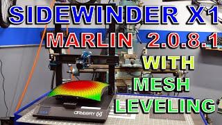 Sidewinder X1 Marlin 2.0.8.1 with mesh leveling and custom touch screen UI.