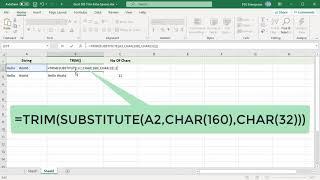 How to Remove Extra Spaces from Text in Excel - Office 365