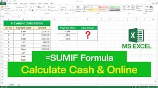 How to use SUMIF function in Microsoft Excel