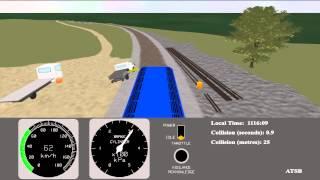 Animation of the collision between XPT passenger train and a track-mounted excavator  RO-2010-004