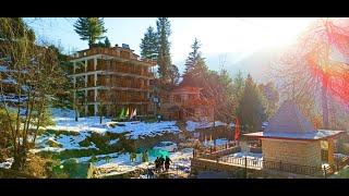 Snow fall at Shri Krishna palace Manali