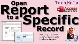 Open a Report to Show a Specific Record in Microsoft Access. Display a Single Customer Record