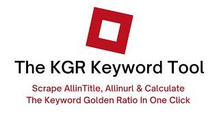 KGR Allintitle Keyword Research Tool (Keywords You Can Rank!)