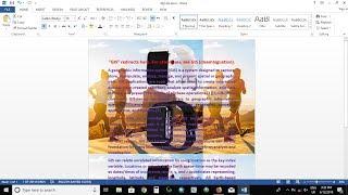 How to insert and set a background image in Ms Word Document