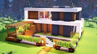 Minecraft Modernes Haus bauen 1.19 Tutorial - Modernes Haus bauen in Minecraft Survival Tutorial