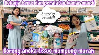 BELANJA BERAS DAN PERALATAN KAMAR MANDI || BORONG ANEKA TISSUE MUMPUNG MURAH