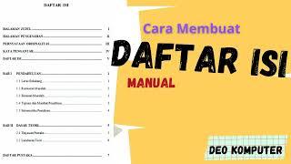 Cara Membuat DAFTAR ISI Manual