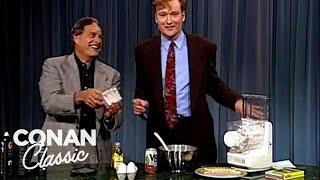 Ron Popeil Shows Conan & La Bamba How His Spray-On Hair Works | Late Night with Conan O’Brien