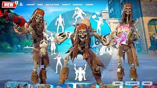 Fortnite x Pirates of the Caribbean: Cursed Jack Sparrow doing All Funny Built-In Emotes