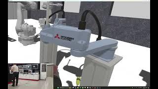 Mitsubishi Electric 3D Simulation MELSOFT Gemini - VR interactive with Robots, Objects.