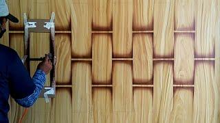 How to make a woven wood wall motif !! Ide motif dinding Anyam kayu