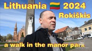 Lithuania,Rokiskis town Manor park walk tour.