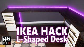 Custom L-Shaped Desk | IKEA Hack - MICKE Drawer | Easy Project #3