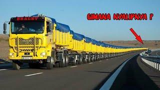 Truck Trailer Terpanjang Di Dunia Dengan Muatan Super Raksasa Gegerkan Warga India!