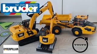 The 6x6 Bruder DUMPER and the 2 CAT Excavator! Bruder!!