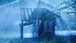 Deep Sleep Instantly on Stormy Night | Thunderstorm, Heavy Pouring Rain on Tin Roof & Mighty Thunder