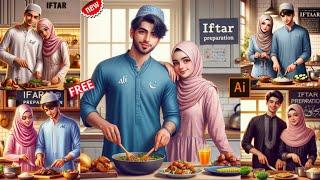 Muslim Couple Iftar Banate Hue AI Photo Editing| Ramzan Mubarak AI Photo kaise banaye| Bing Ai