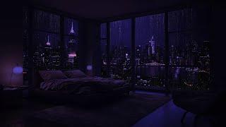 Relaxing Urban Rain: Dark Bedroom Ambience for Restful Sleep and Calm ️