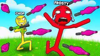 GANG BEASTS CHOP AND FROSTY BULLY AND TROLL EACH OTHER