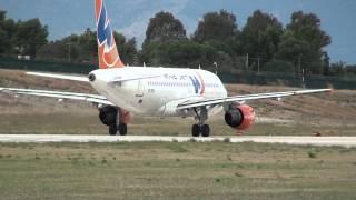 Windjet A319 EI-DVD Take Off Runway 25 LICJ Palermo Punta Raisi HD - Strong Wind