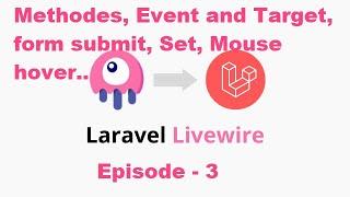 Laravel Livewire Event, listener | Fuction Calls | Click event | Form Submit | Episode 3 | Hypertext