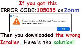 Solved! Zoom Screen Share Error Code: 105035 problem solved finally!!