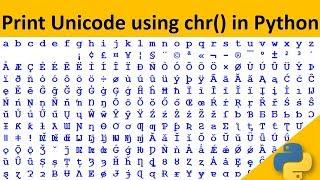 chr() function in Python | How to print character | integer to character