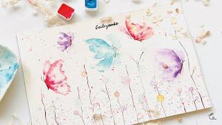 How to paint romantic loose butterfly from scratch? | Watercolor tutorial/original artwork