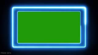 Neon Lighting Frame - Glowing Border - Neon Frame - blueneon - Animated Loop - VFX Effect