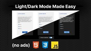 How to Add Light/Dark Mode to Your Website | HTML, CSS & JavaScript Tutorial