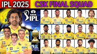 IPL 2025 | Chennai Super Kings Full Squad | CSK Team Final Players List 2025 | CSK Team 2025