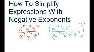 How To Simplify Expressions With Negative Exponents