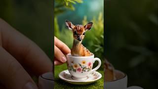 CUTEST TINY FAWN IN A TEACUP EVER | 97 #shorts