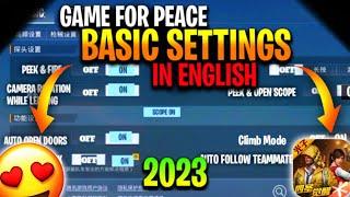 GAME FOR PEACE BASIC SETTINGS TRANSLATED IN ENGLISH | HOW TO CHANGE LANGUAGE IN GAME FOR PEACE 2023
