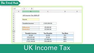 Calculate 2024-25 UK Income Tax – Using VLOOKUP In Excel