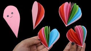 How To Make Simple And Easy Rainbow Heart Shape Mini Kawaii Notebook DIY Back To School Paper Crafts