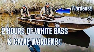 2 HOURS OF WHITE BASS FISHING & MY EPIC TEXAS GAME WARDEN ENCOUNTER‼️