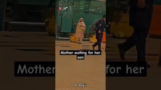 Mother waiting for her son  #mother #motherslove #moments #son #emotional #airportmoments #yt