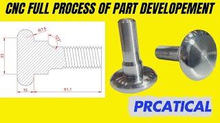 Radius Head Bolt Made On Cnc Machine working by cnc basic cad cam