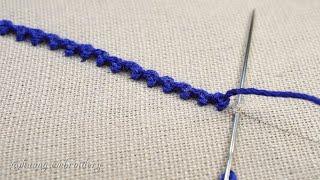 Basic hand embroidery tutorial. Palestrina double knot stitch