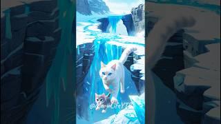 Mom Cat and Kitten – The Glacier Rescue ️#shorts #animation #catshorts