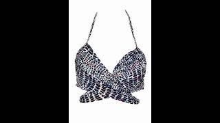 Victoria's Secret Women's 34DSwimsuit Bikini Top Tribal Underwire