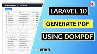 Laravel 10 Generate & Download PDF | DomPdf | PHP Tech Life Hindi