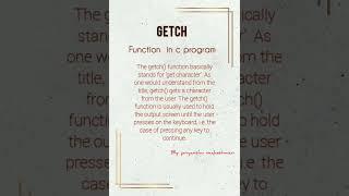 C PROGRAM GETCH FUNCTION ....#cprogramming  #python