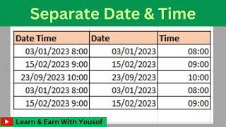 How to Separate Date and Time in Excel | Separate DateTime to Different Columns