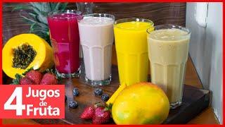 4 JUGOS POPULARES  DE PURA FRUTA, saludables y nutritivos 